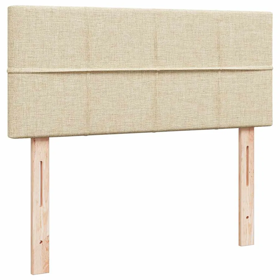 Cadre de lit ottoman avec matelas crème 120x200cm tissu - 9
