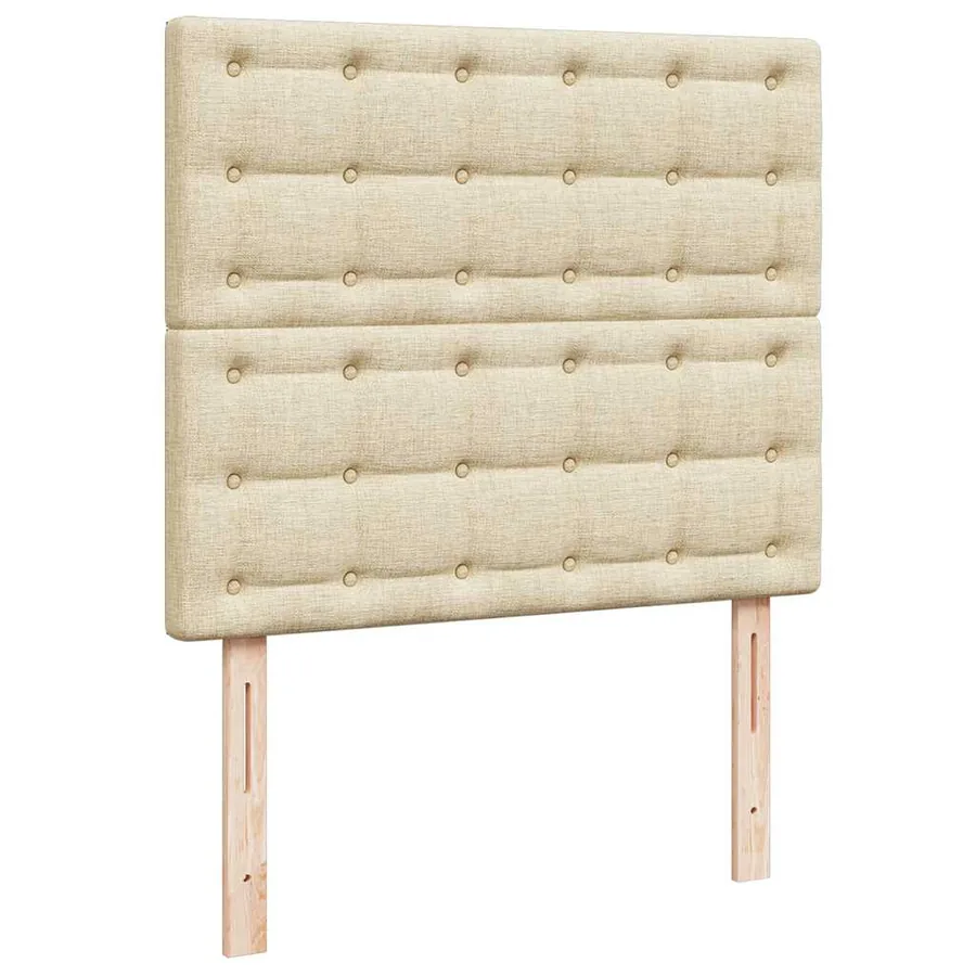 Cadre de lit ottoman avec matelas crème 120x200cm tissu - 10