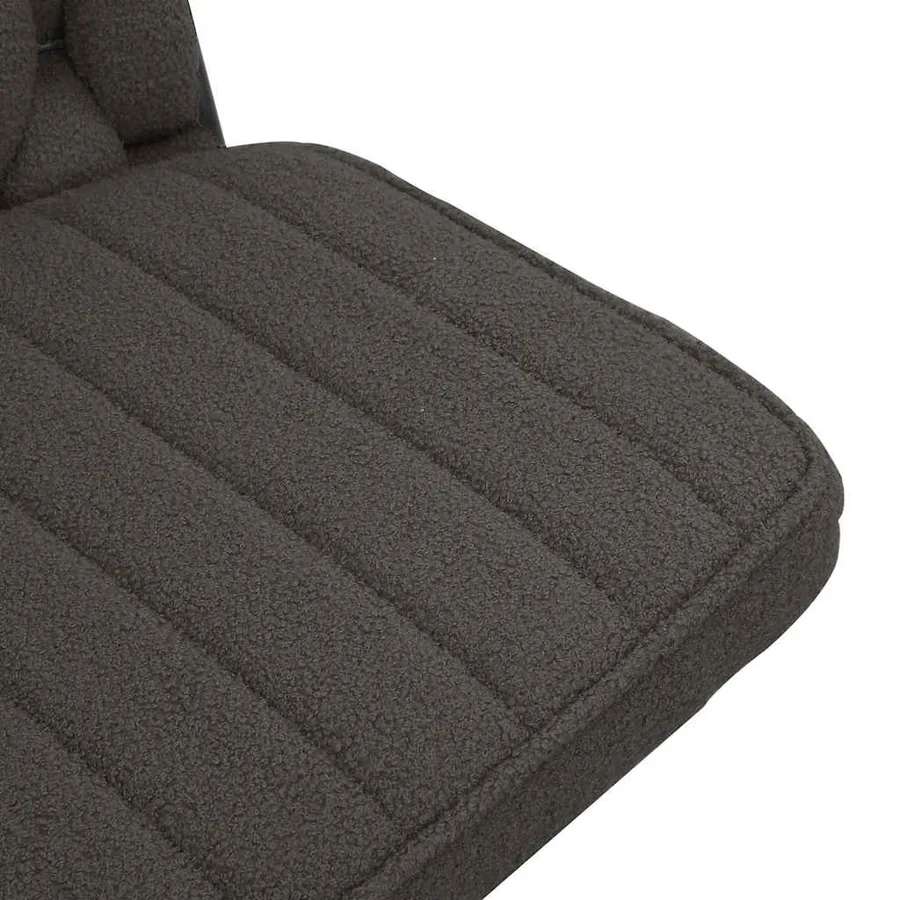 Chaise pivotante de bureau gris foncé bouclé comme laine tissu - 8