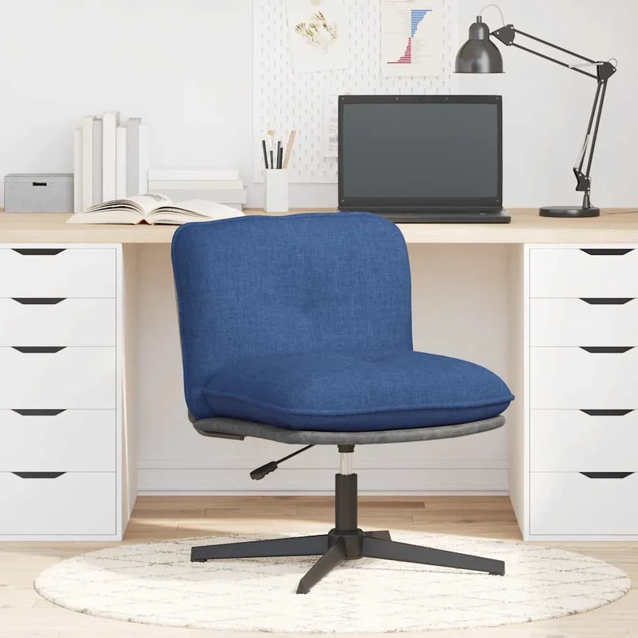 Chaise pivotante de bureau Bleu Tissu - 2