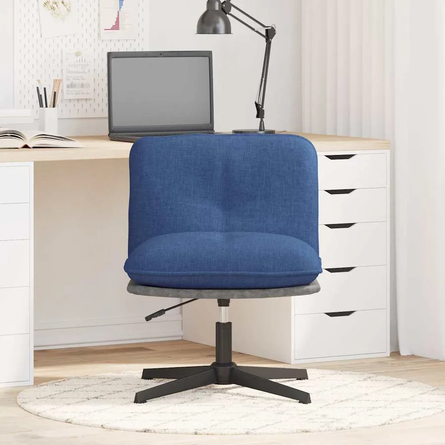 Chaise pivotante de bureau Bleu Tissu - 3