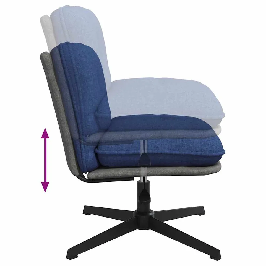 Chaise pivotante de bureau Bleu Tissu - 7