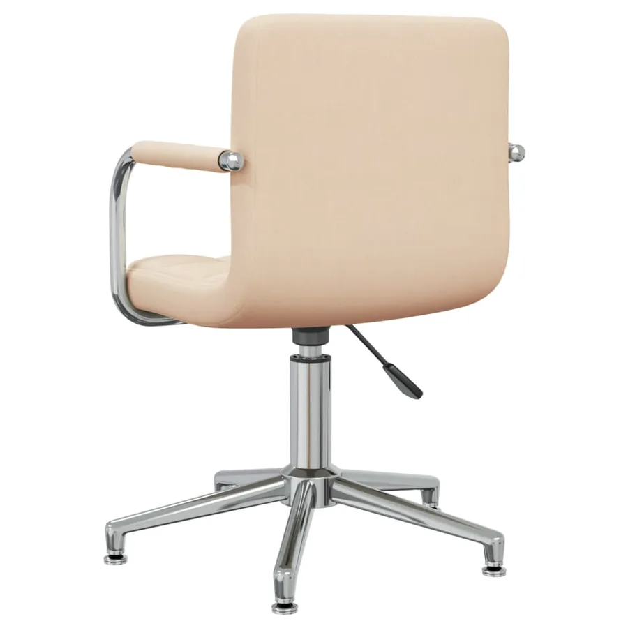 Chaise pivotante de salle à manger Crème Tissu - 4