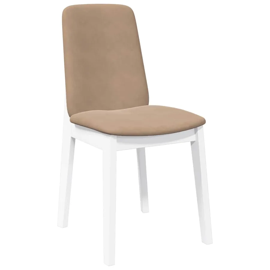Chaises à manger coussins 2 pcs blanc bois massif caoutchouc - 4