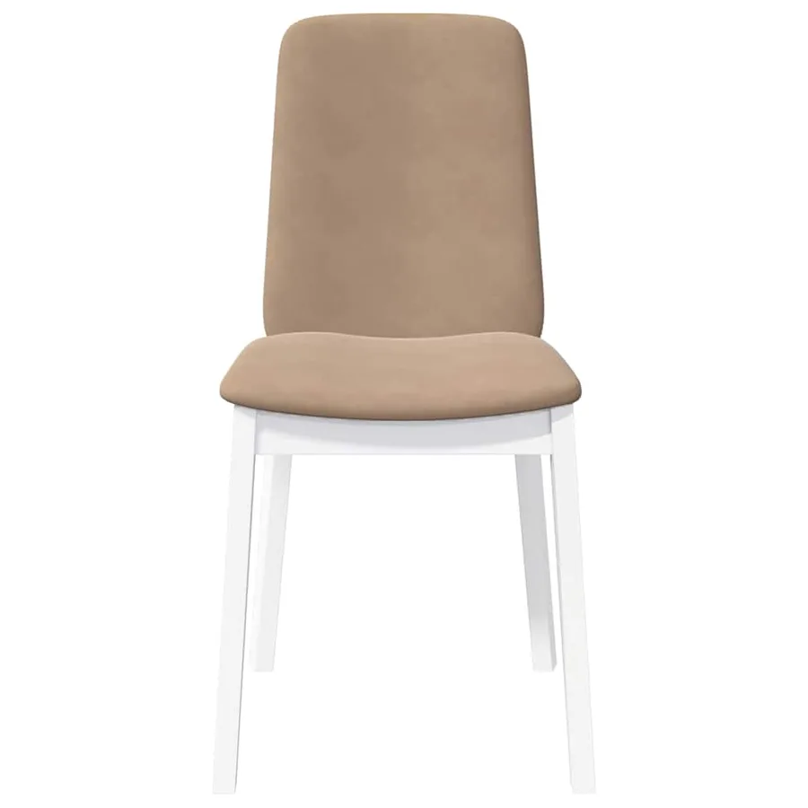 Chaises à manger coussins 2 pcs blanc bois massif caoutchouc - 5