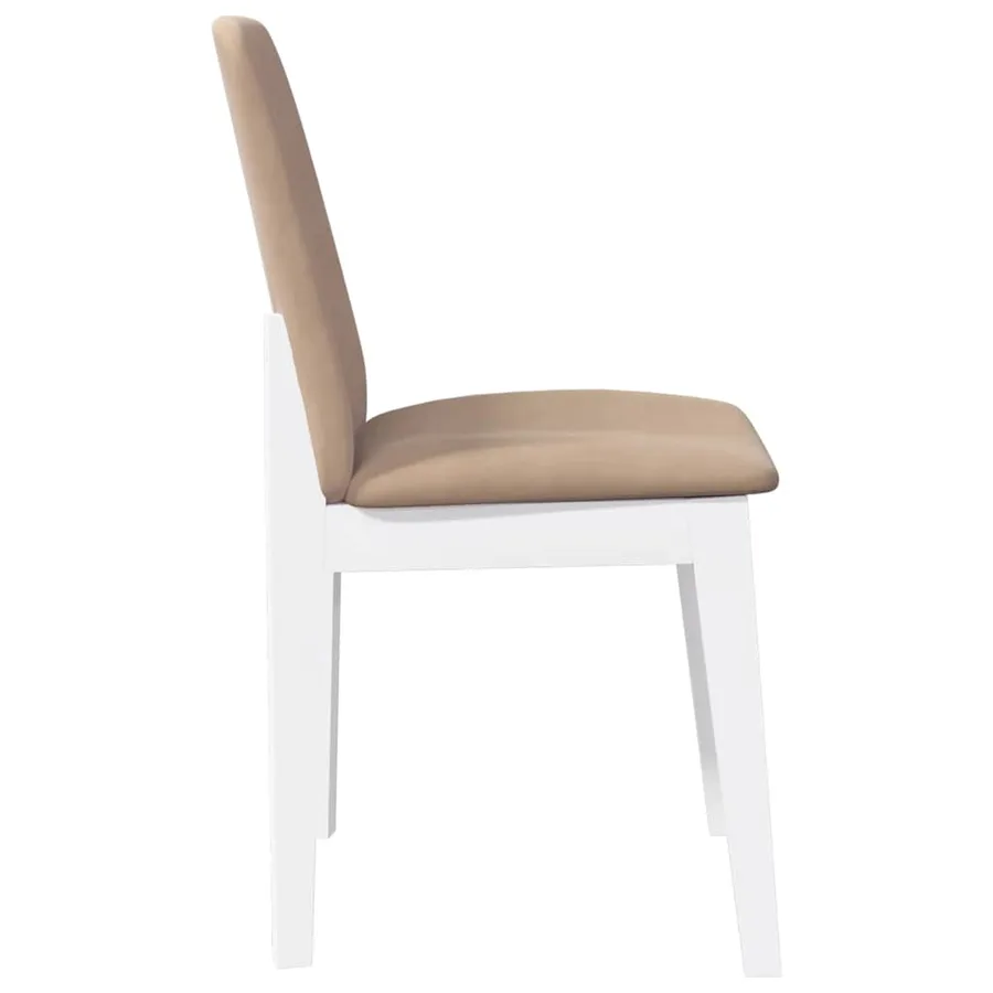 Chaises à manger coussins 2 pcs blanc bois massif caoutchouc - 6