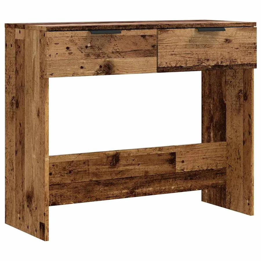 Table console vieux bois 90x36x75 cm bois d'ingénierie - 2