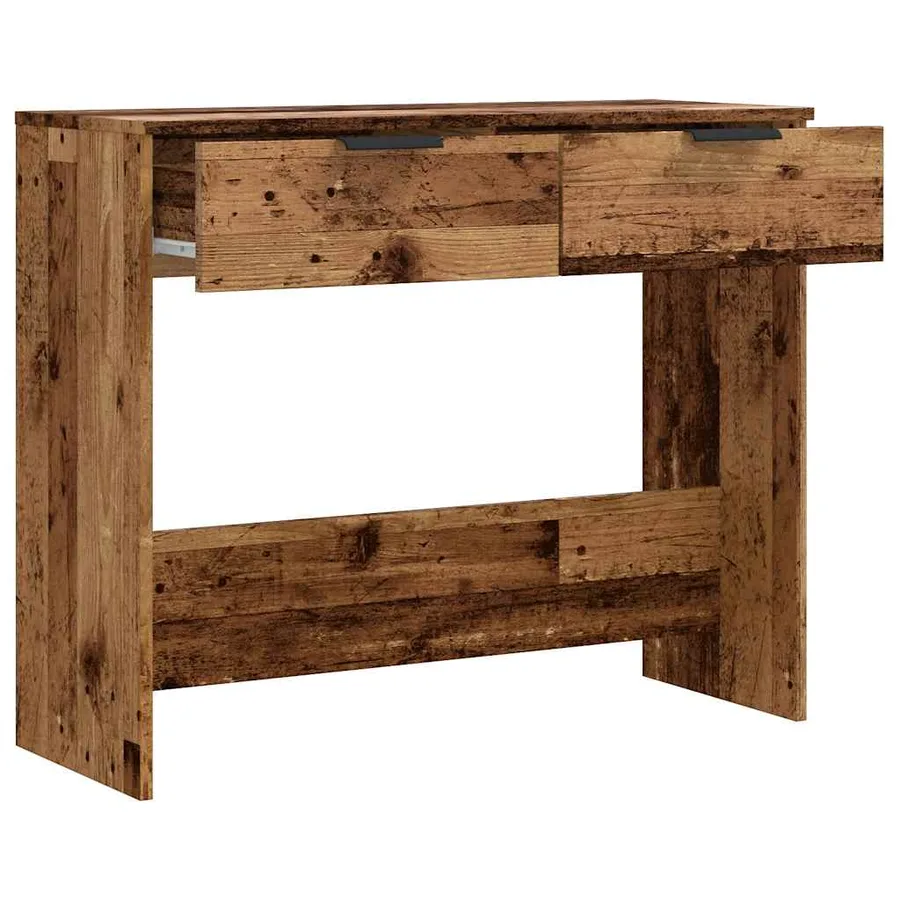Table console vieux bois 90x36x75 cm bois d'ingénierie - 7
