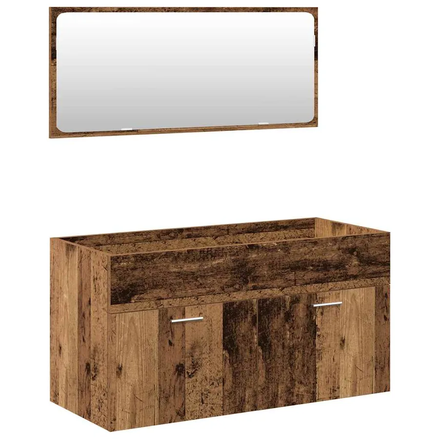 Ensemble de meubles salle de bain 5 pcs bois d'ingénierie - 4
