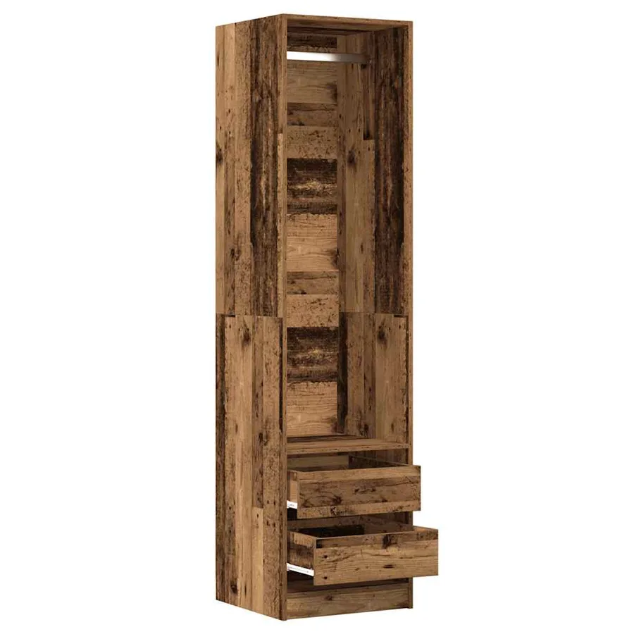 Garde-robe vieux bois 50x50x200 cm bois d'ingénierie - 7