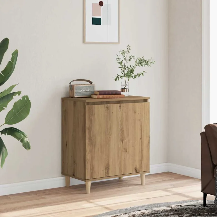 Buffet chêne artisanal 60x35x70 cm bois d'ingénierie