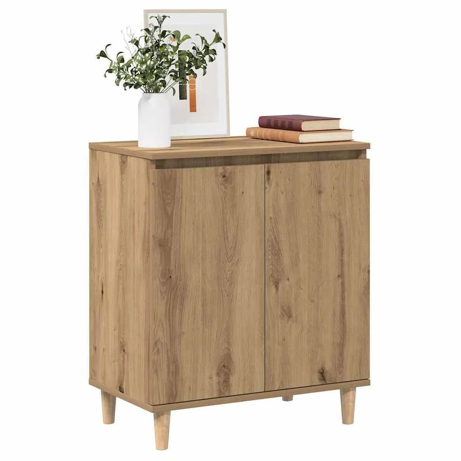 Buffet chêne artisanal 60x35x70 cm bois d'ingénierie - 3