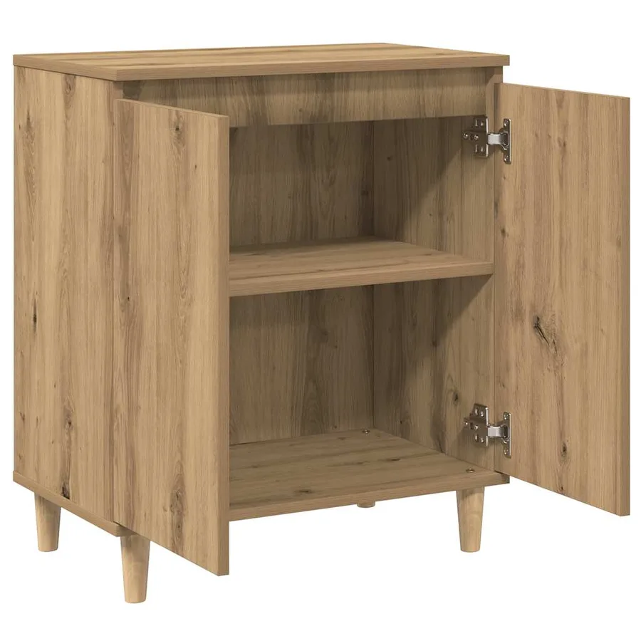 Buffet chêne artisanal 60x35x70 cm bois d'ingénierie - 7
