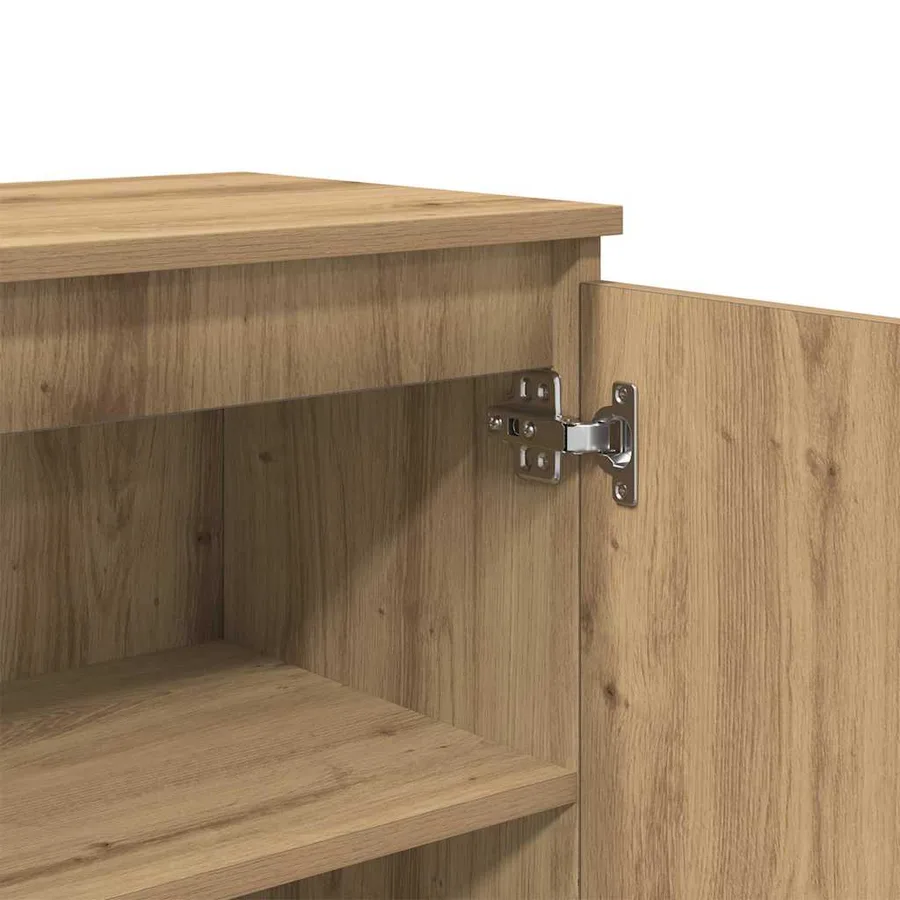 Buffet chêne artisanal 60x35x70 cm bois d'ingénierie - 8