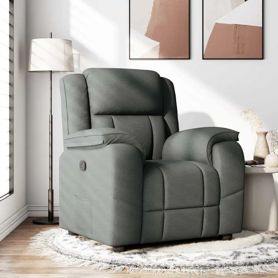 Fauteuil inclinable Gris foncé Tissu - 2