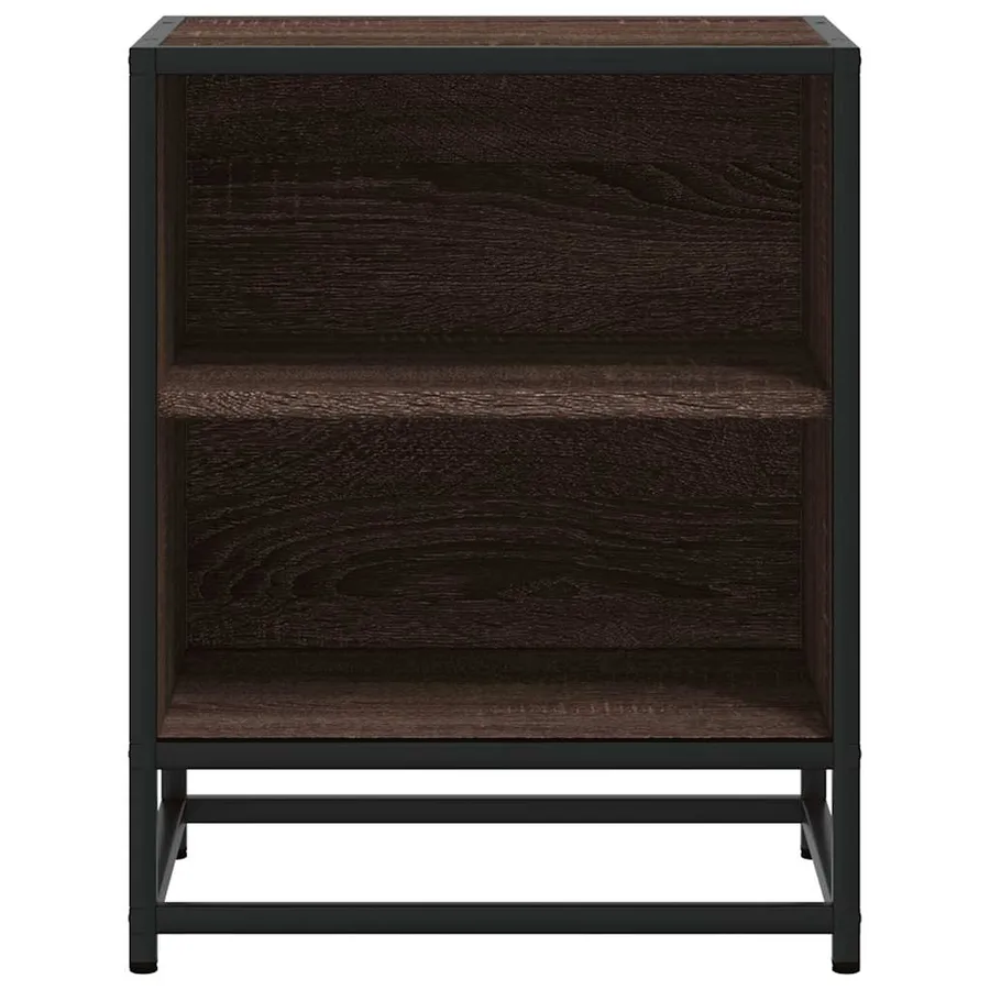 Tables de chevet 2 pcs chêne marron bois d'ingénierie et métal - 5