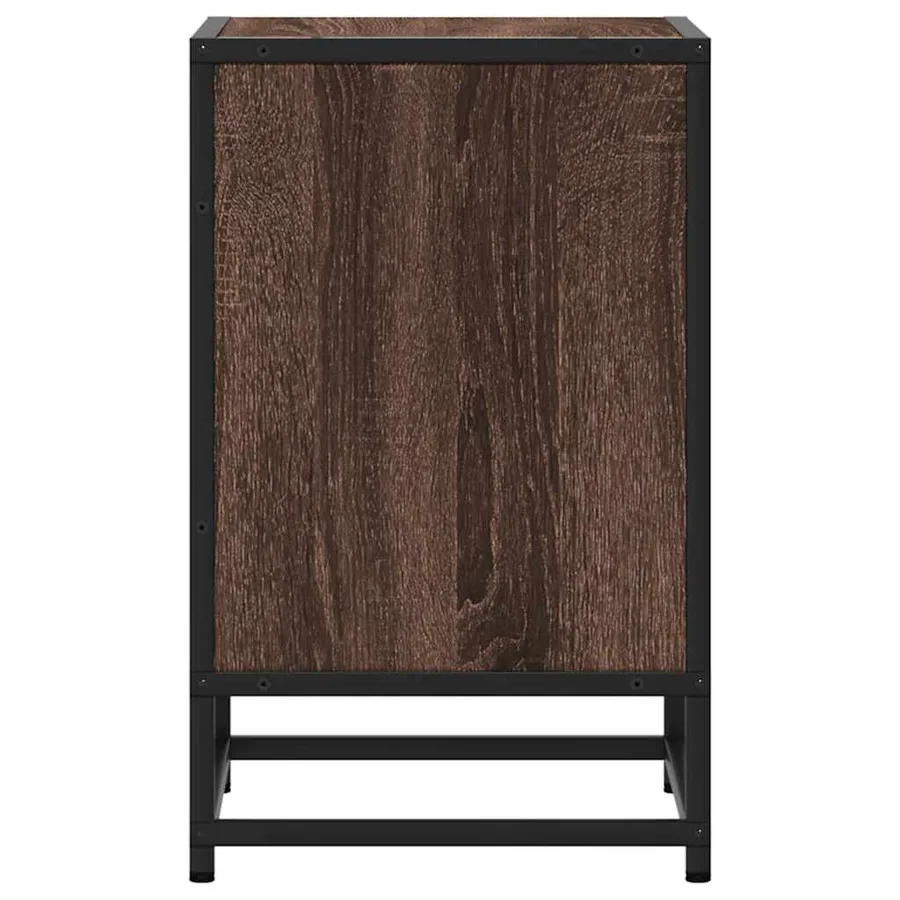 Tables de chevet 2 pcs chêne marron bois d'ingénierie et métal - 7