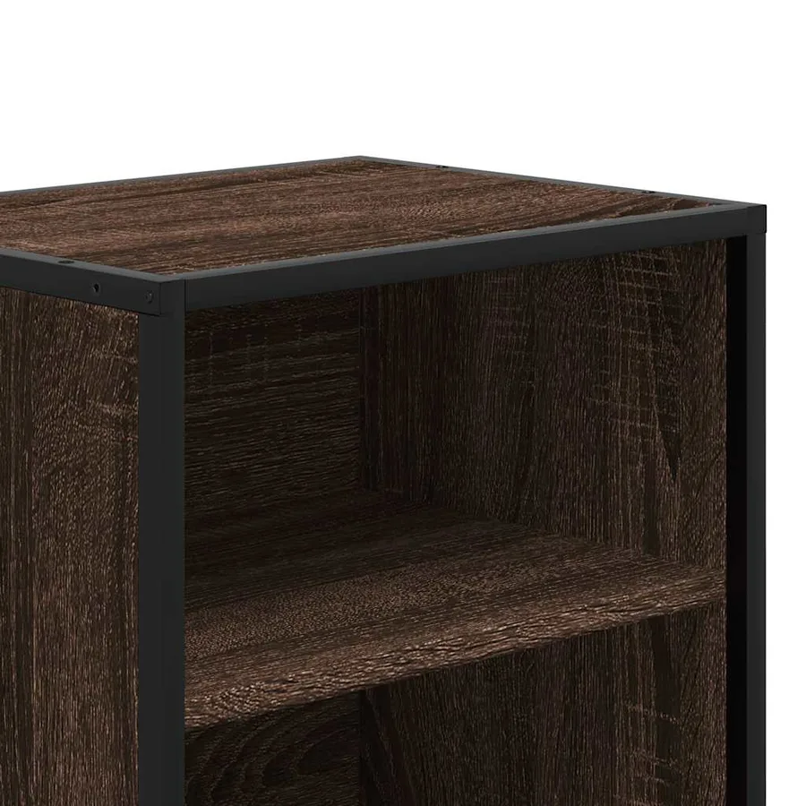 Tables de chevet 2 pcs chêne marron bois d'ingénierie et métal - 9