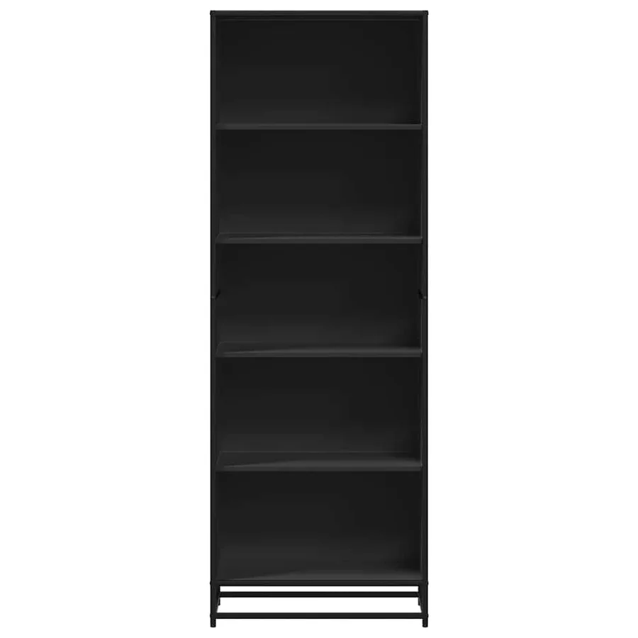 Bibliothèque noir 60x35x170,5 cm bois d'ingénierie - 4
