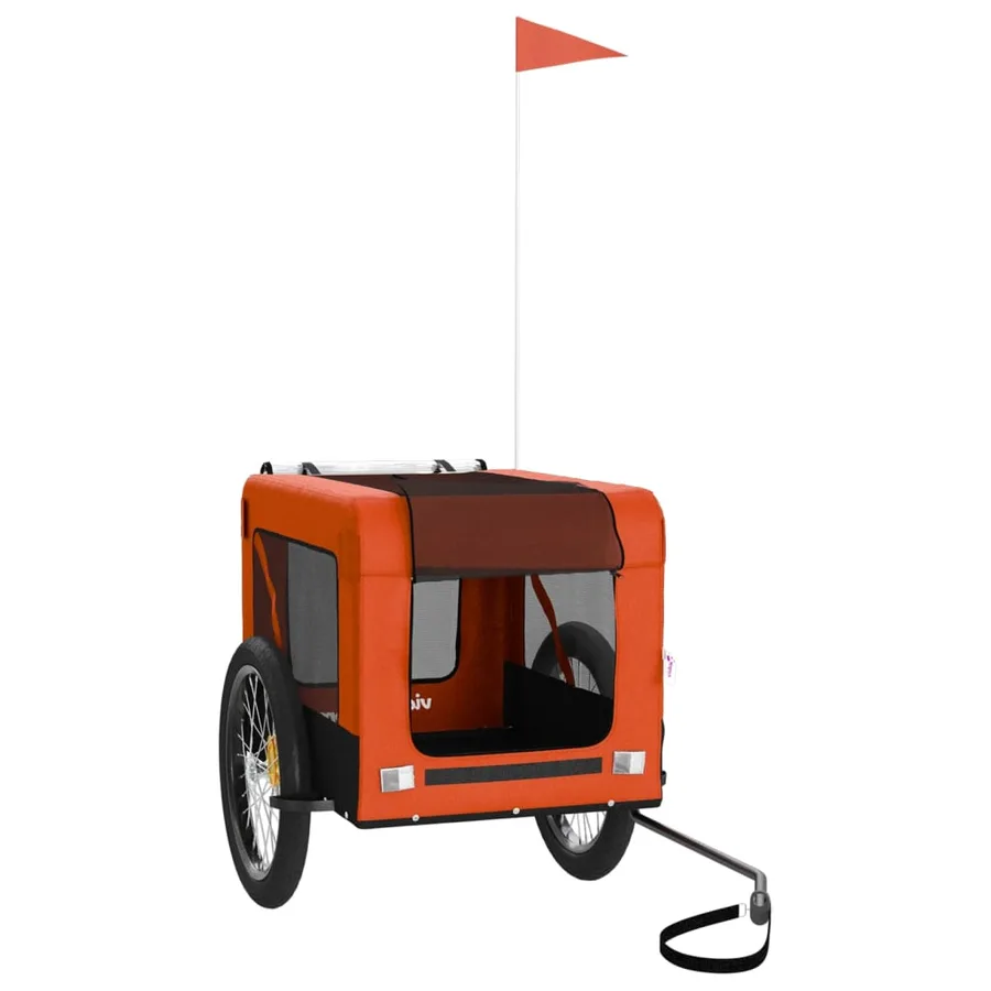 Remorque de vélo pour animaux de compagnie orange et noir - 3