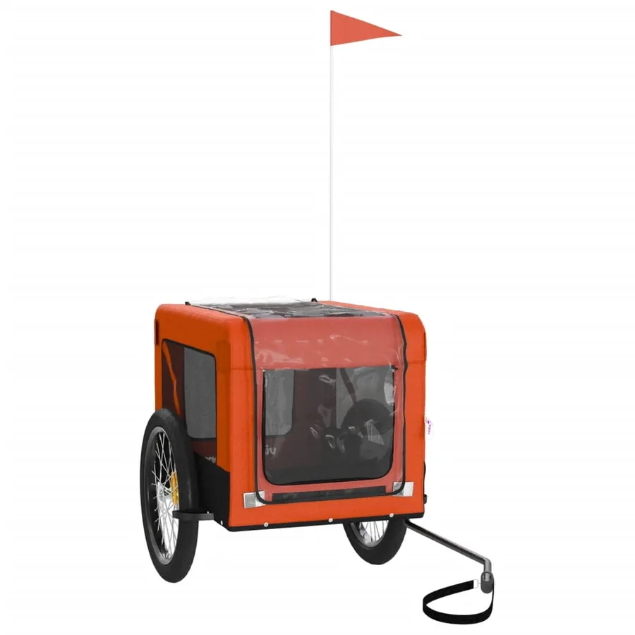 Remorque de vélo pour animaux de compagnie orange et noir - 4