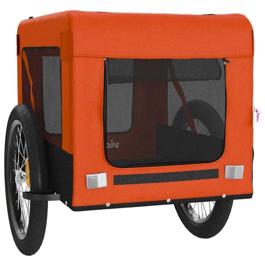 Remorque de vélo pour animaux de compagnie orange et noir - 6