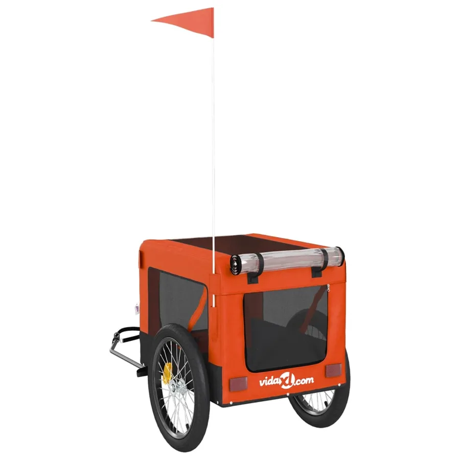 Remorque de vélo pour animaux de compagnie orange et noir - 9