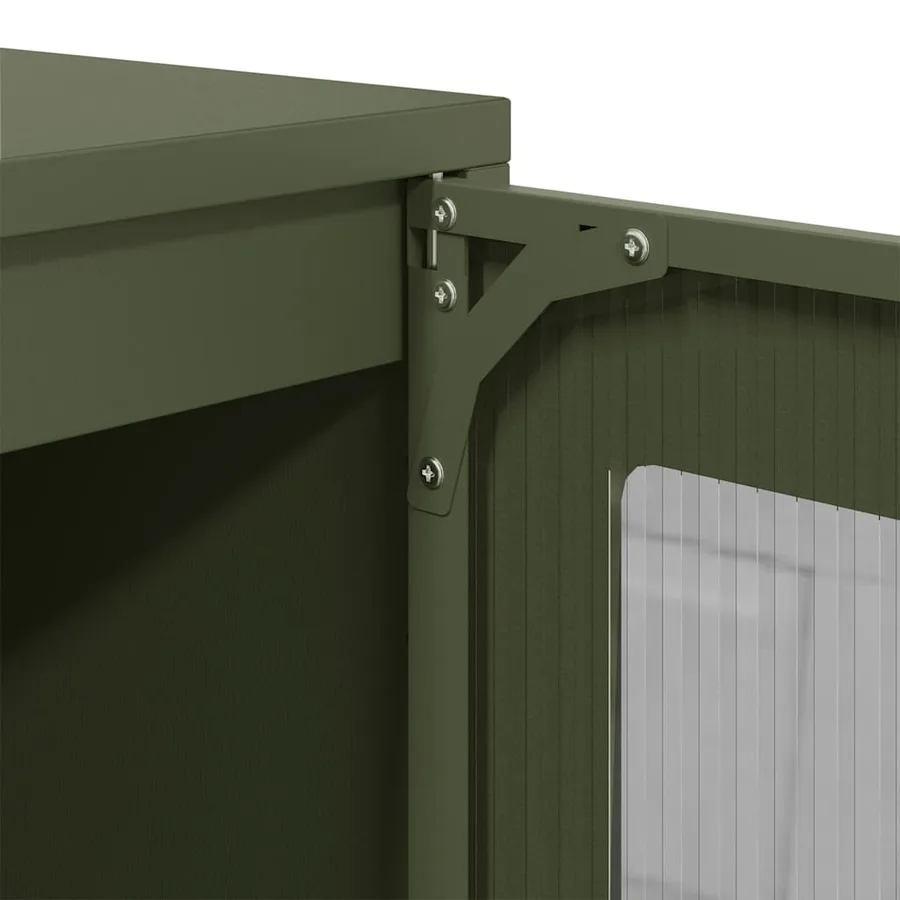 Buffet vert olive 100,5x39x107 cm acier laminé à froid - 10