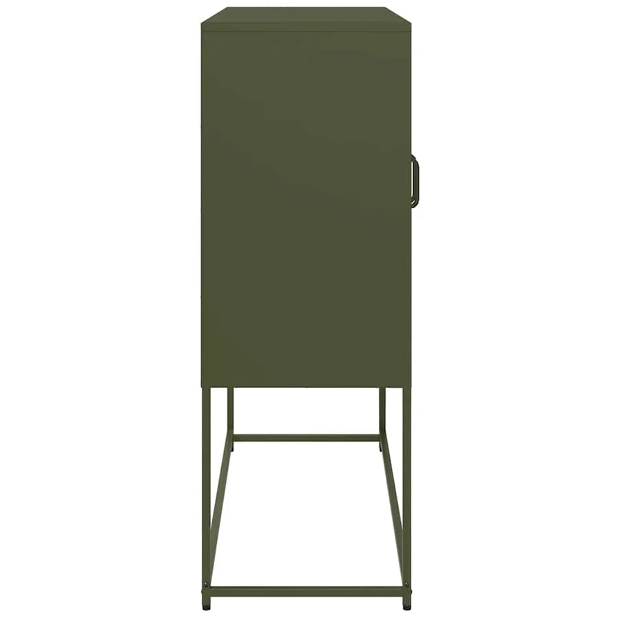 Buffet vert olive 100,5x39x107 cm acier laminé à froid - 7