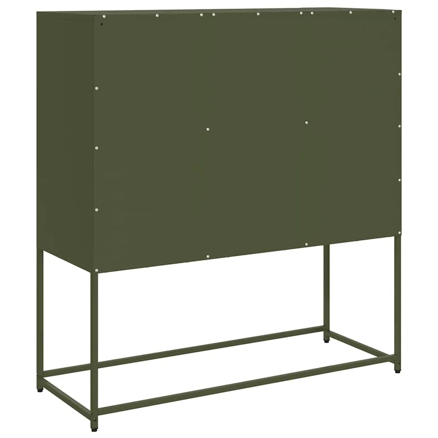 Buffet vert olive 100,5x39x107 cm acier laminé à froid - 8