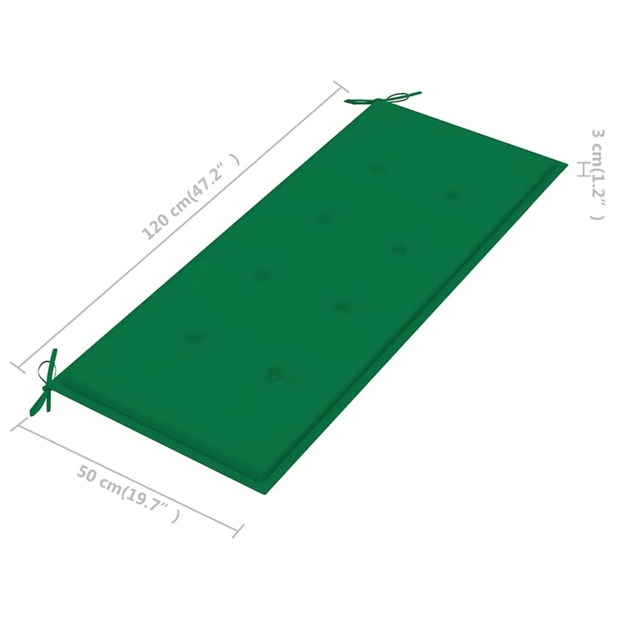 Banc de jardin 2 places avec coussin 120 cm Bois d'eucalyptus - 10