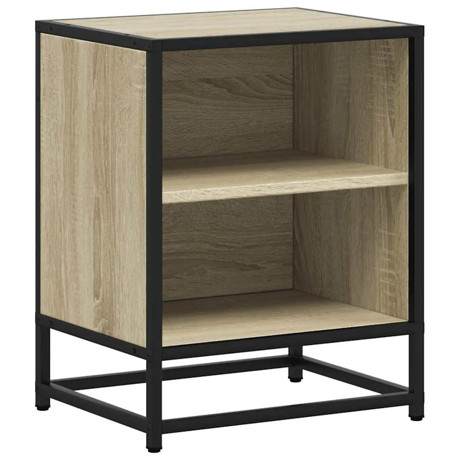 Table de chevet chêne sonoma 40x31x50cm bois d'ingénierie métal - 2