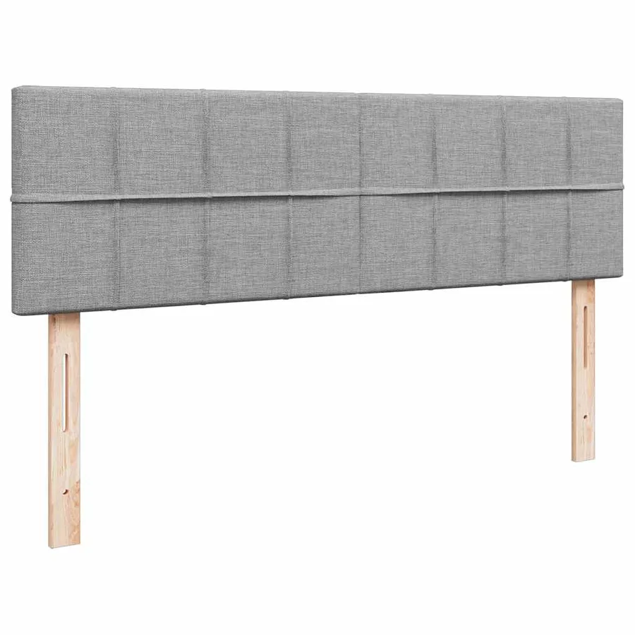 Cadre de lit ottoman et matelas gris clair 140x200 cm tissu - 9