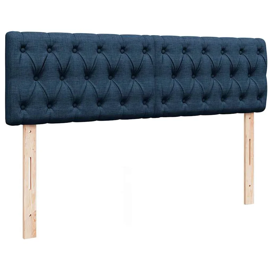 Cadre de lit ottoman avec matelas bleu 140x200 cm tissu - 10