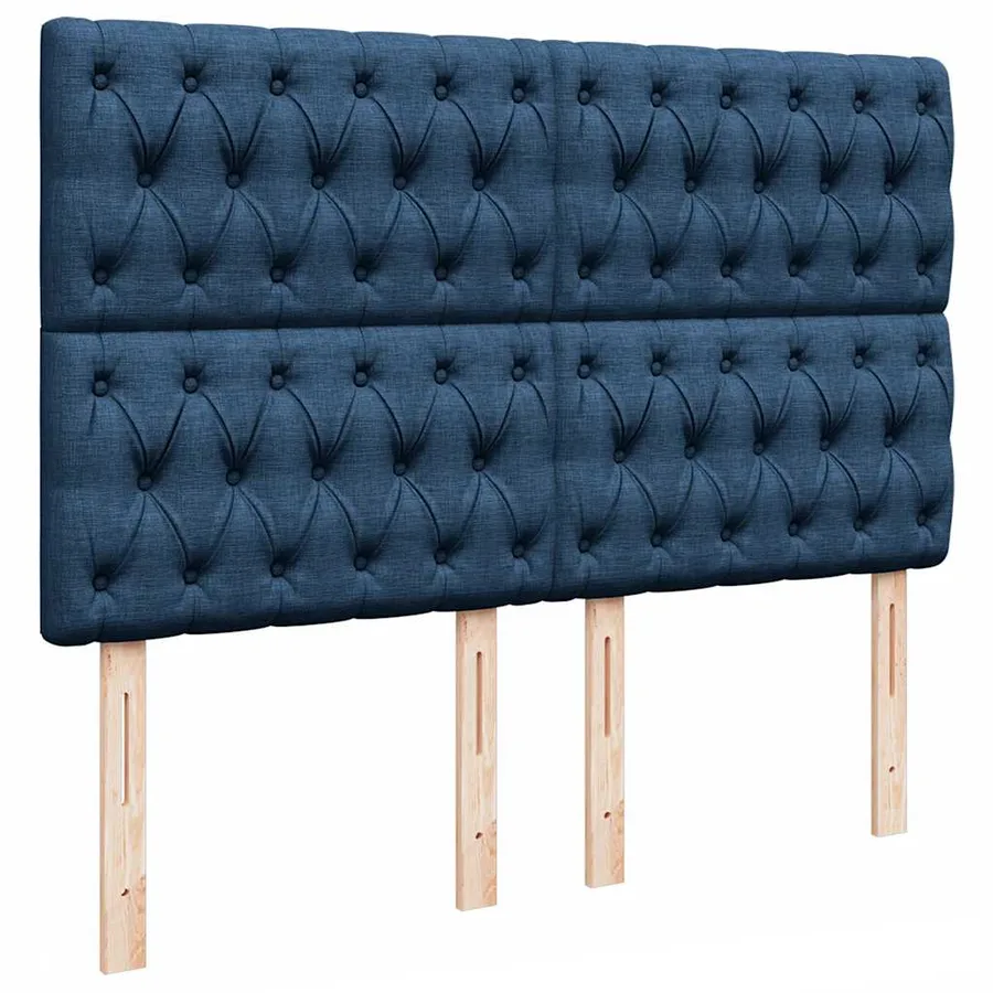 Cadre de lit ottoman avec matelas bleu 140x200 cm tissu - 9
