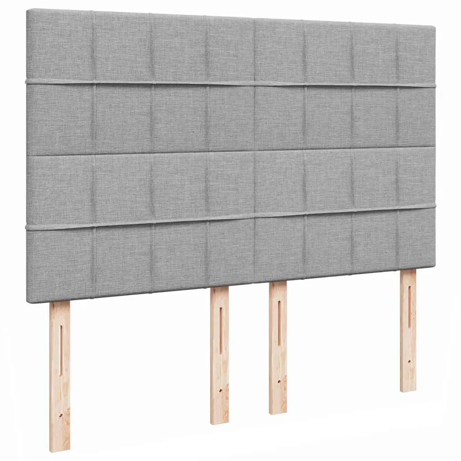 Cadre de lit ottoman et matelas gris clair 140x200 cm tissu - 9