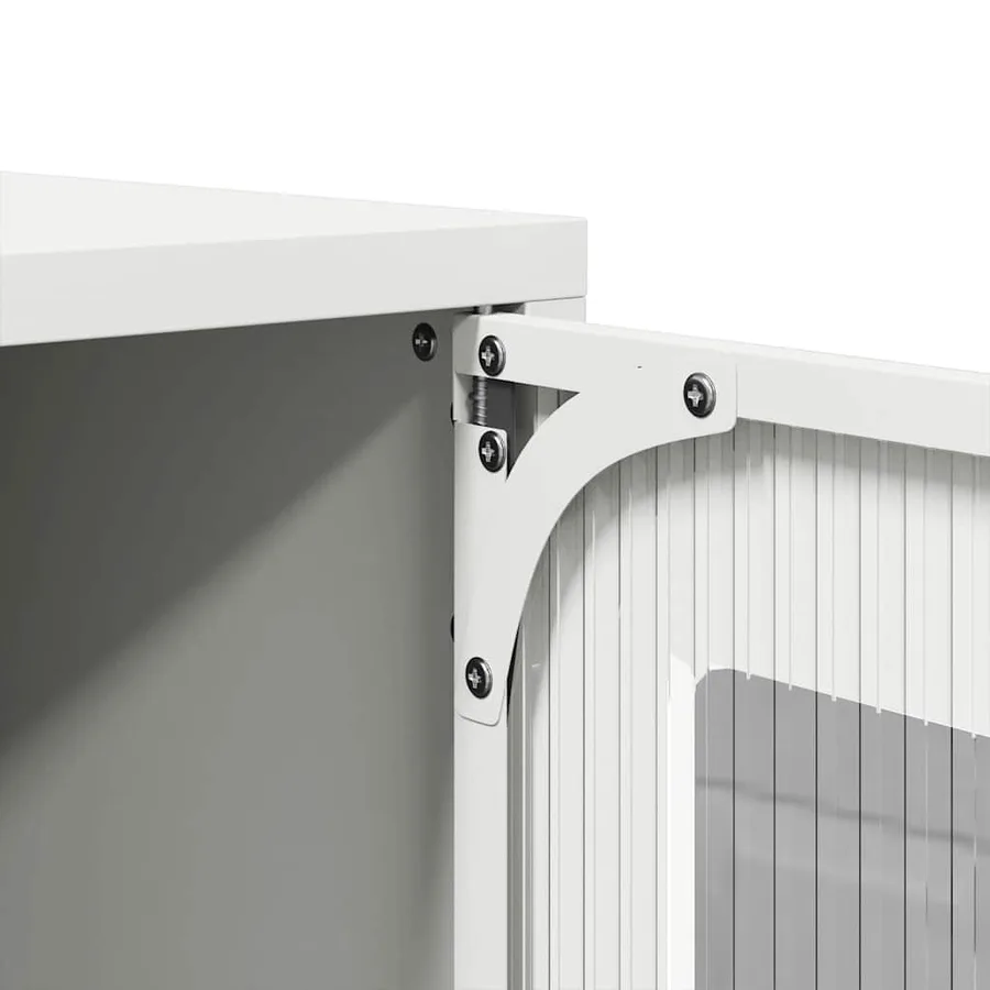 Buffet haut blanc 68x39x107 cm acier - 10