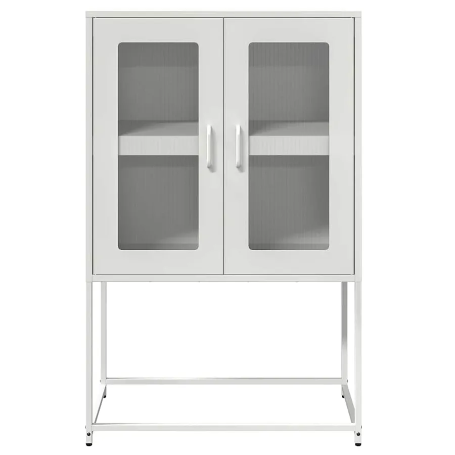 Buffet haut blanc 68x39x107 cm acier - 5