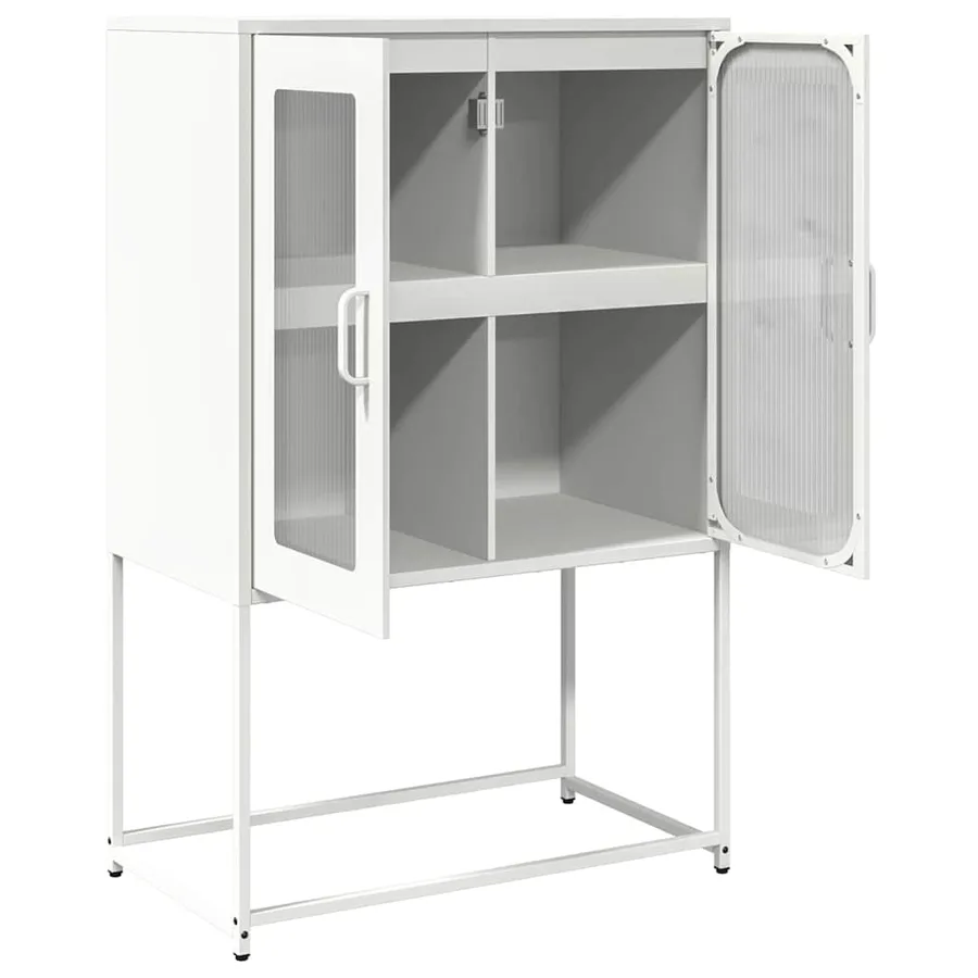 Buffet haut blanc 68x39x107 cm acier - 6