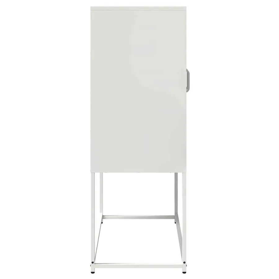 Buffet haut blanc 68x39x107 cm acier - 7