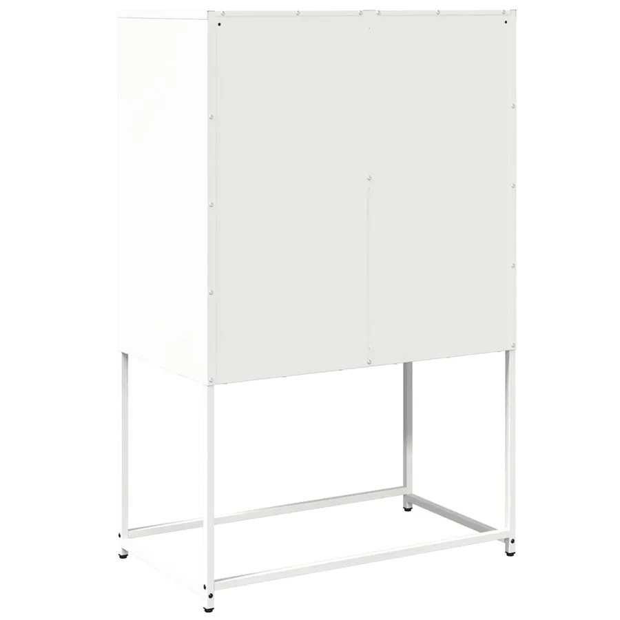 Buffet haut blanc 68x39x107 cm acier - 8