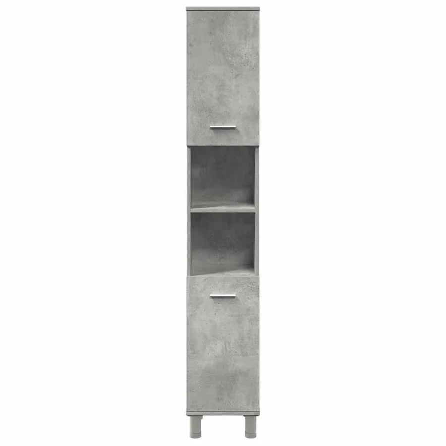 Ensemble de meubles de salle de bain 3 pcs gris béton - 5