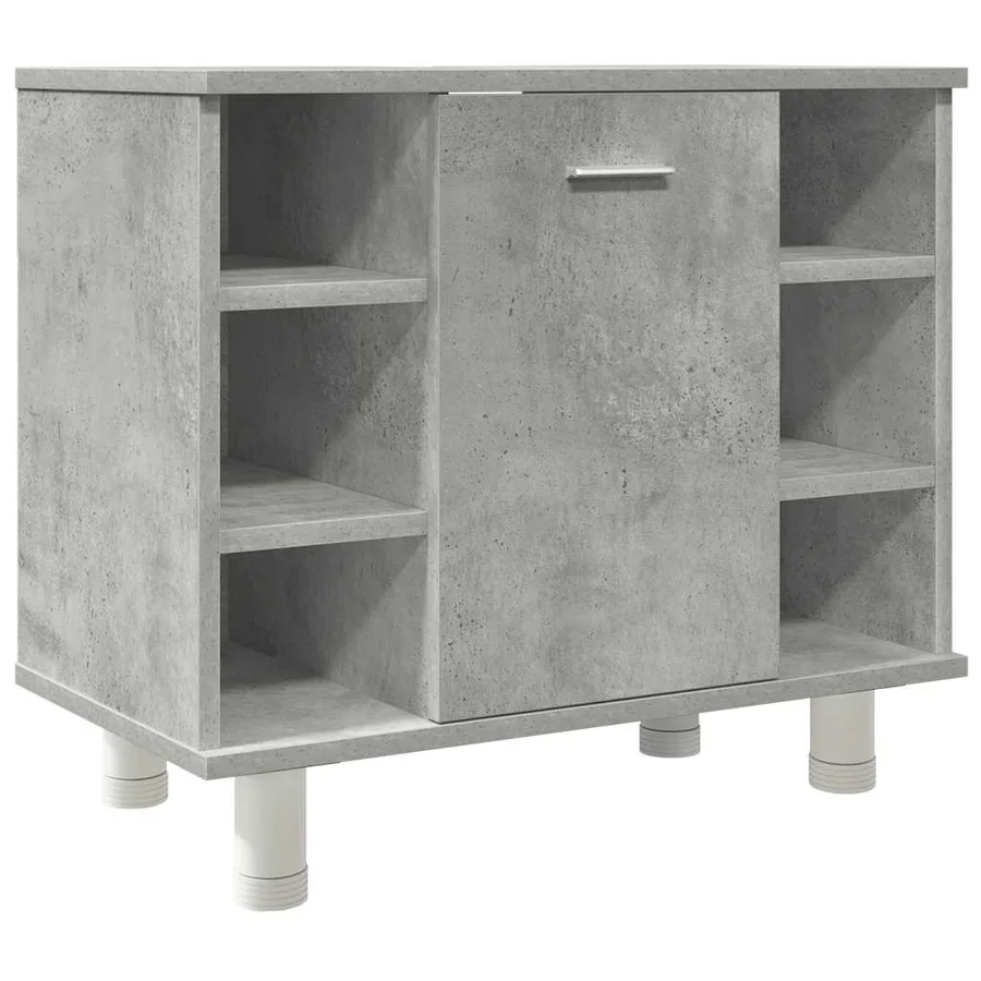 Ensemble de meubles de salle de bain 3 pcs gris béton - 6