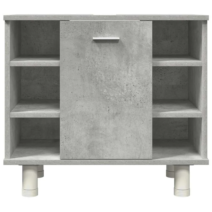 Ensemble de meubles de salle de bain 3 pcs gris béton - 7