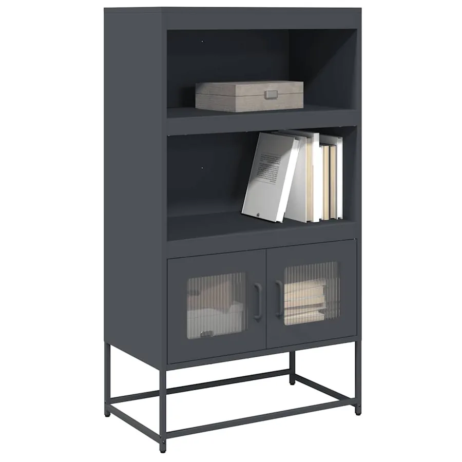 Buffet haut anthracite 68x39x123 cm acier