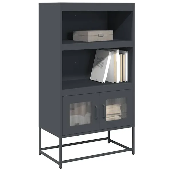 Buffet haut anthracite 68x39x123 cm acier