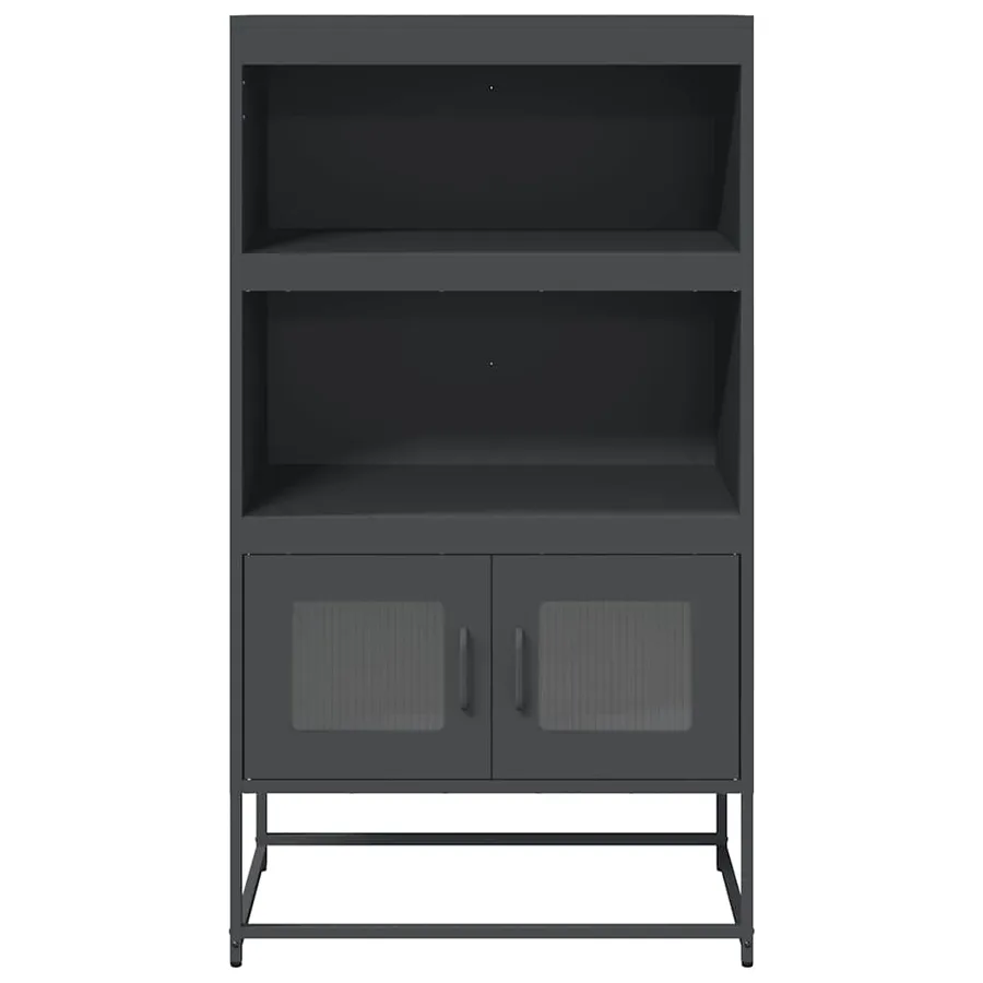 Buffet haut anthracite 68x39x123 cm acier - 5