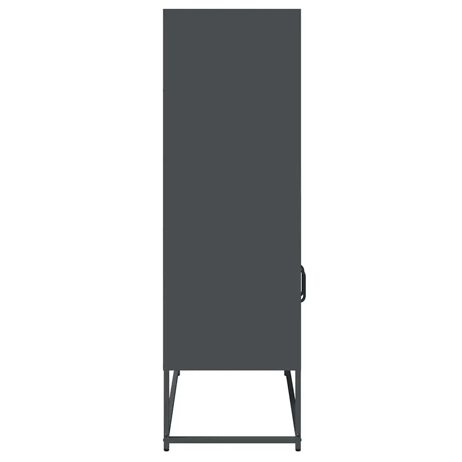 Buffet haut anthracite 68x39x123 cm acier - 7