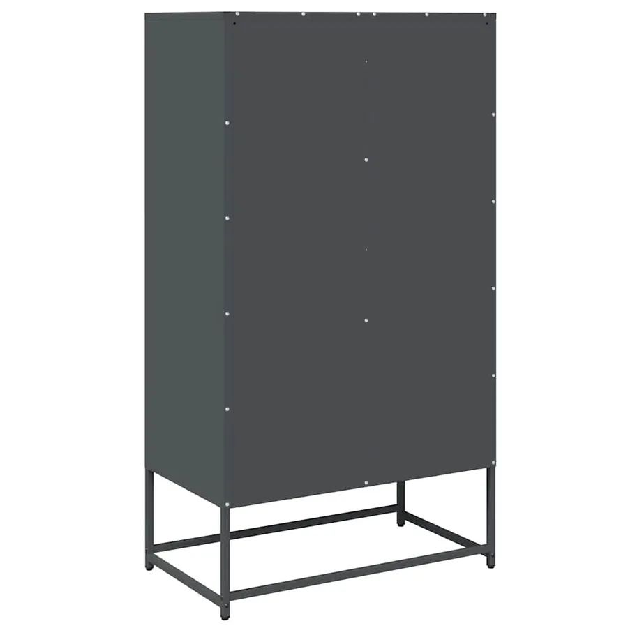 Buffet haut anthracite 68x39x123 cm acier - 8