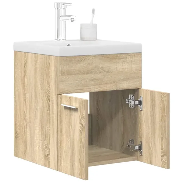 Armoire lavabo de salle de bain et vasque et robinet intégrés